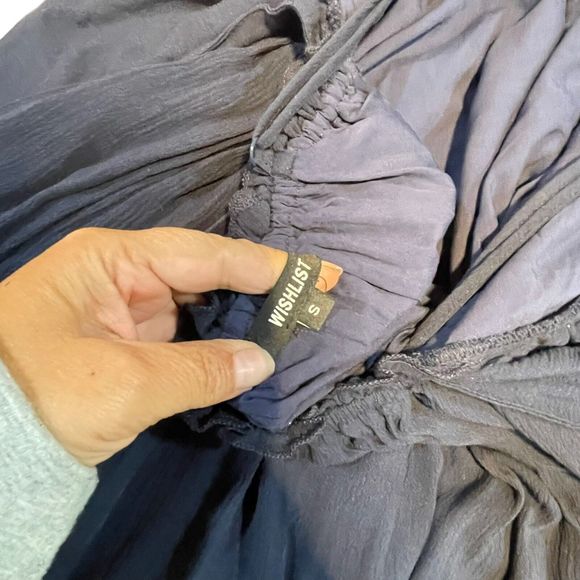 Short Halter Dress with‎ Smocked Middle and Tie Back by Wishlist - Navy Small - Picture 8 of 15